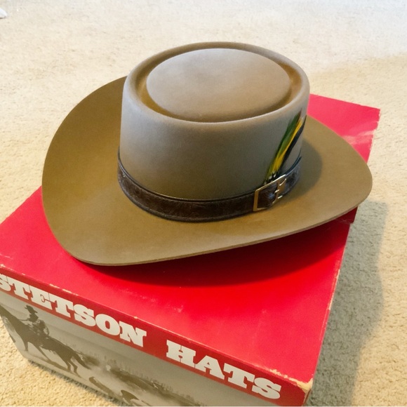 Vintage Stetson Revenger Western Hat -  4X Beaver - Color Acorn - 7-3/8 Large - Picture 5 of 12